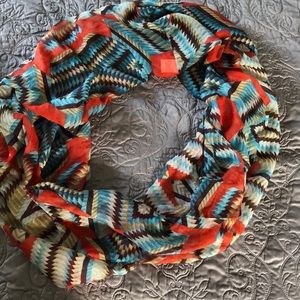 Aztec Orange/Blue Infinity Scarf
